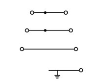 Čtyřpatrová řadová svorka, Řadová svorka pro připojení motoru, 2,5mm2, šedá