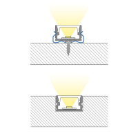 Přisazený hliníkový profil černý PM 12x7mm, včetně mléčného difuzoru 1m