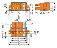 Pružinová svorka CAGE CLAMP 2,5mm2 oranžová 3pól. WAGO 231-703/031-000