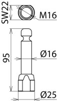 Čepový zemnicí bod D 16 mm vnitřní závit M16 DEHN 790260