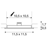 SENSER 12, Indoor, stropní LED svítidlo, hranaté, bílé, 3000K    SLV 1003011