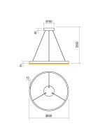 Závěsné svítidlo FEBE SU LED RD 37W 3000K D600 SWH REDO 01-2863