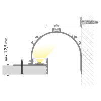 Podhledový hliníkový profil AJ pro sádrokarton 101x68mm bílá matný difuzor 2m