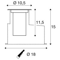 DASAR S svítidlo pro vestavbu do země, 4 W, 3000 K, 24°, IP67, válcové, antracit