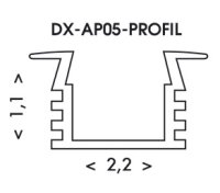 Al profil, 2m ECOLITE DX-AP05-PROFIL