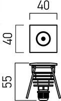 XGROUND GRND. SQ. REC. FITTING 1x3W 24V