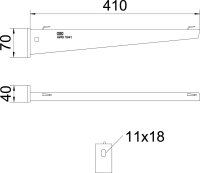 Nástěnný výložník OBO AW G 15 41 FT pro mřížový žlab B410mm Ocel