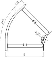 OBO RB 45 120 FS Oblouk 45° vodorovný s úhlovou spojkou 110x200 Ocel pás.zink