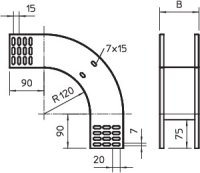 OBO RBV 820 F FS Svislý oblouk 90° klesající 85x200 Ocel pásově zinkováno