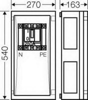 Hensel FP 5325 Výkonový vypínač 250A 3-pólová, PE+N270 x 540 x 186 mm