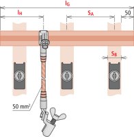 Zkratovací lišta 60x12mm E-Cu F20 připevnění šestihranem DEHN VL2FG28