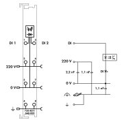 2kanálový binární vstup DC 220V 3 ms tmavě šedá WAGO 750-407/040-000