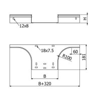 T-kus LIGHT žlabu LINEAR+ TLL-1B (R100) 400/100 ''SZ'' ARKYS ARB-14331007