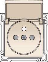 Kryt zásuvky 28,5mm s víčkem a dětskou pojistkou-CREAM NIKO 100-66603