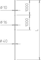 OBO 101 3B-6500 Jímací tyč pro stativ se třemi nohami 6500mm Hliník Alu