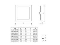 Vestavné svítidlo LED DOWNLIGHT THIN 18W hranatý 3000K LEDMED LM22100005