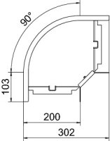 OBO RB 90 620 A2 Oblouk 90° vodorovný s úhlovou spojkou 60x200 Nerez ocel