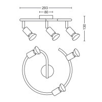 Limbali plate/spiral bílá 3x50W 230V PHILIPS 871951446517600