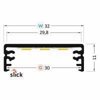 AL profil FKU15 G/W pro LED, bez plexi, 1m, černý elox FK TECHNICS 4739314