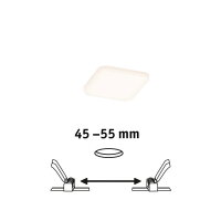 LED vestavné svítidlo Veluna VariFit IP44 hranaté 75x75mm 4,5W 3000K satén