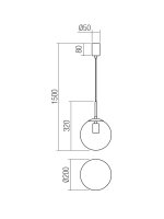 Závěsné svítidlo GLOBAL SU 1X42W E27 D200 SBK REDO 01-3166