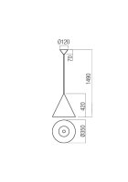 Závěsné svítidlo KONOS SU 1x42W E27 D350 MA REDO 01-3023