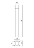 Sloupkové svítidlo VOLT ST LED 13W 70CM IP54 DG 3000K REDO 90611