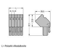 Konektor (zásuvka) úhlový CAGE CLAMP 4mm2 šedá 1pól. WAGO 769-101/022-000