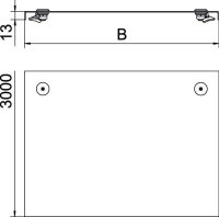 OBO DRL 150 A2 Víko s otočnou západkou pro kab. žl. a kab. žebř. 150x3000 Nerez