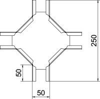 OBO LTS K DD Křížení pro nosnou lištu svítidel 50x50 Ocel pásově zinkováno
