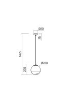 Závěsné svítidlo BERRY SU 1X42W E27 D200 CH/SMOKE REDO 01-2267