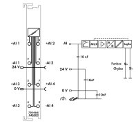2/4kanálový analogový vstup Měření odporu nastavitelný WAGO 750-464/040-000