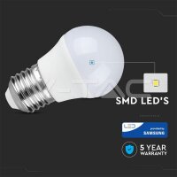 LED žárovka V-TAC 4.5W E27 G45 Plastic 3000K VT-245