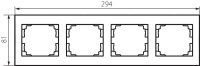 Čtyřnásobný horizontální rámeček LOGI 25297 Kanlux grafit