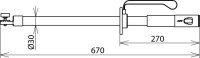 Izolační tyč s ozubenou a nástrčnou spojkou s poutkem na ruku délka 670 mm