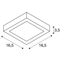 SENSER 18, Indoor, stropní LED svítidlo hranaté, bílé, 3000K    SLV 1003018