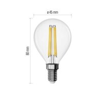 LED žárovka Filament Mini Globe E14 1,8W (25W) 250 lm teplá bílá EMOS ZF1D02