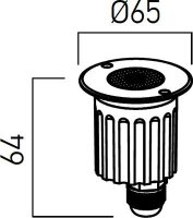 XGROUND GRND. RND. REC. FITTING 1x6W 24V