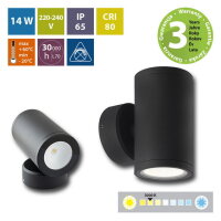 LED svítidlo Verona 2R, 14W, 3000K, IP65, černá barva MCLED ML-518.015.19.0