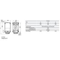 zásuvka nástěnná 5P, 63A/400V, 6h, IP67, bez průchodky, POWER TWIST PCE 1357-6