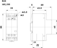 Modulární stykač R 25-40 230V, 4p, 2M, kontakty 4xNO,25A, 230V AC ETI 002462310