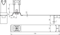 Podpěra vedení FLEXIgrip nerez/galCu H32mm, d8mm, se vzpěrou pro pálené tašky