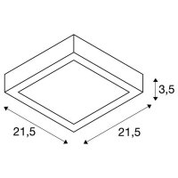 SENSER 24, Indoor, stropní LED svítidlo hranaté, bílé, 3000K    SLV 1003019