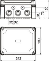 OBO X16 H25 GNP5 LGR Odbočná krabice IP67 IK09 240x191x125 světle šedá