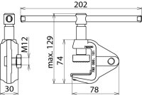 Zemnicí svorka pro plochý profil - 30 mm s kličkou pro připojovací prvek PK1