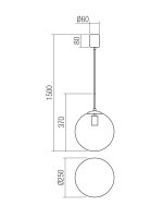 Závěsné svítidlo GLOBAL SU 1X42W E27 D250 SBK REDO 01-3168