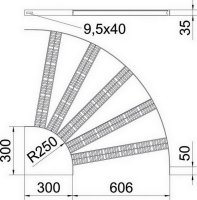 OBO SLZB L 90 600 A4 Oblouk 90° pro kabelový žebřík SL B606mm Nerez