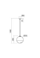 Závěsné svítidlo BERRY SU 1X42W E27 D250 CH/SMOKE REDO 01-2269