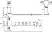 Podpěra vedení pro vodiče HVI power D 27/30 mm se vzpěrou L 205 mm nerez