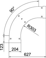 OBO LBD 90 200 R3 FT Víko pro 90° oblouk pro kabelový žebřík B200 Ocel žár.zinek